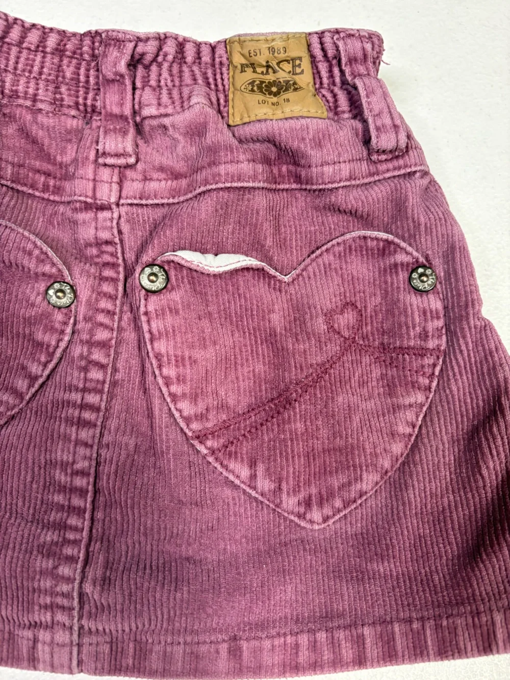 The Children’s Place Corduroy Skort 18 Months Plum Heart Pocket EUC
